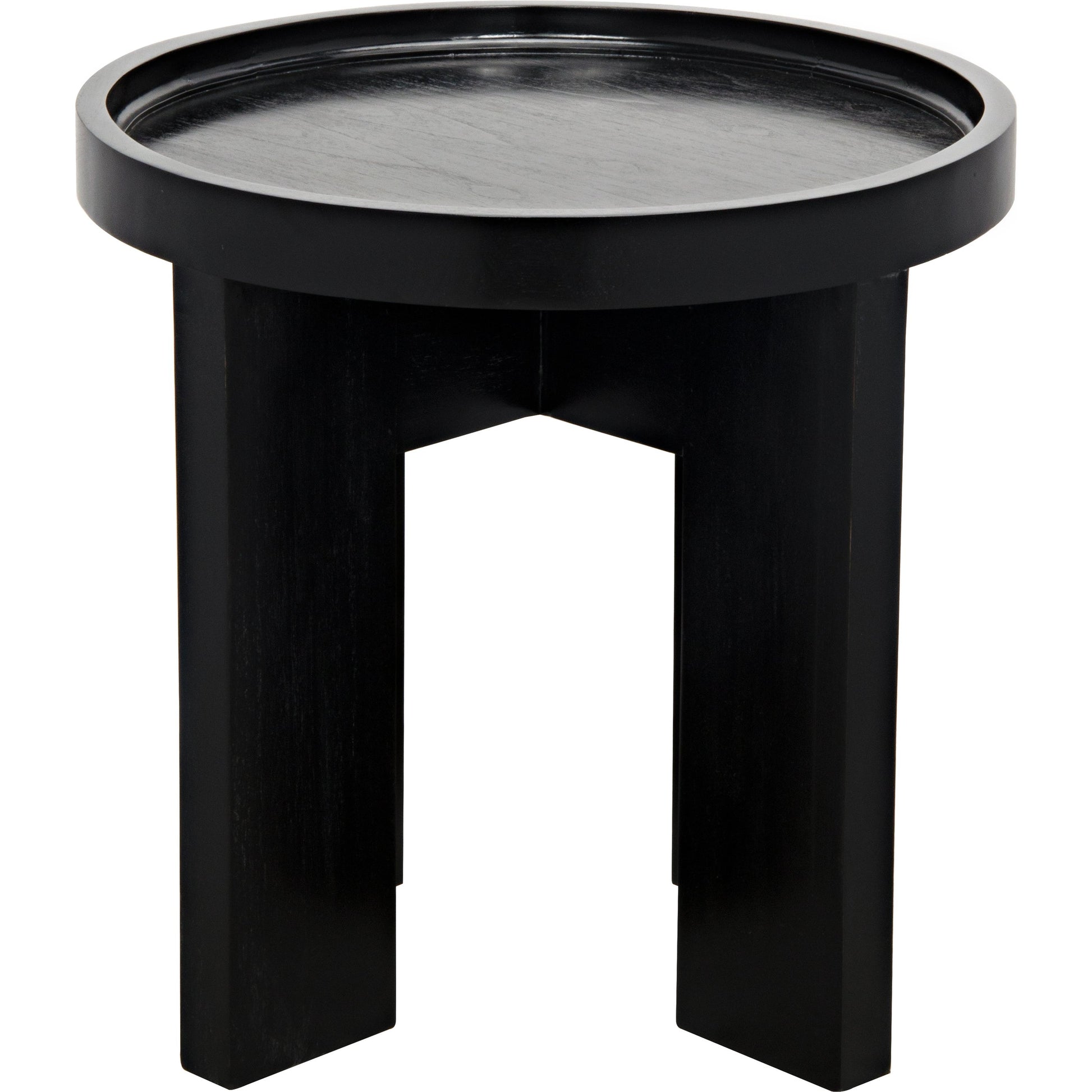 Gavin Side Table by Noir in hand rubbed black. Made from mahogany in a modern style.