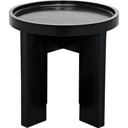 Gavin Side Table by Noir in hand rubbed black. Made from mahogany in a modern style.
