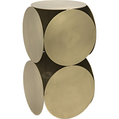 Lola Side Table by Noir in antique brass. Made from metal in a transitional style.