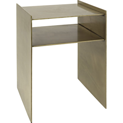 Cyrus Side Table by Noir in aged brass. Made from metal in a modern style.