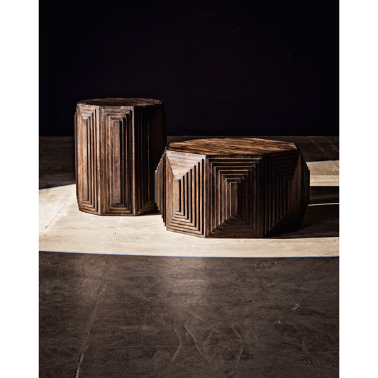 Moore Side Table by Noir in ebony walnut. Made from walnut in a eclectic & global style.