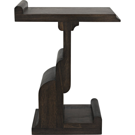Momo Side Table by Noir in ebony walnut. Made from walnut in a eclectic & global style.