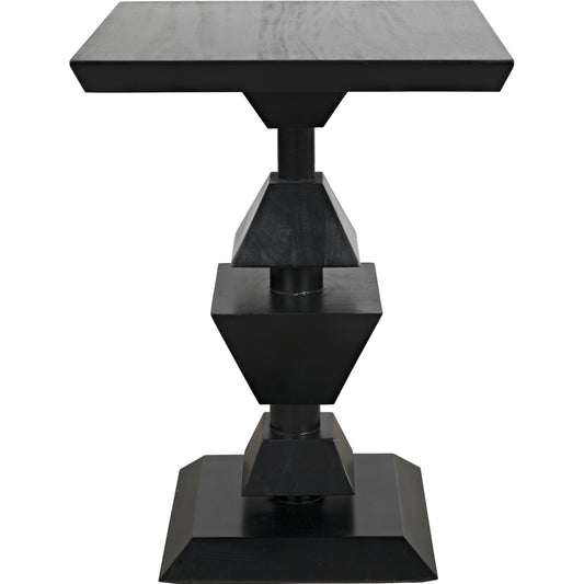 Majesty Side Table by Noir in hand rubbed black. Made from mahogany in a modern style.