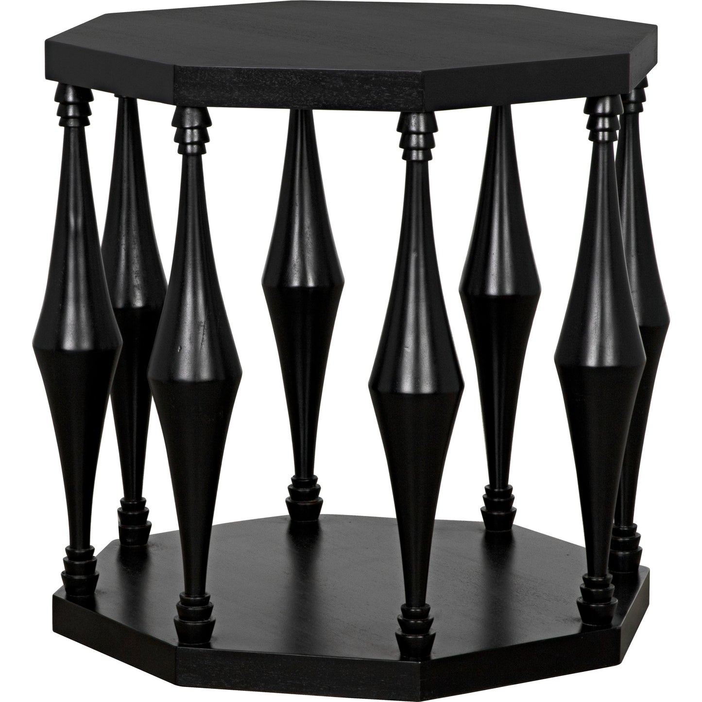 000 SI-1956943 | Primary Silo | Marceo Side Table by Noir in hand rubbed black. Made from mahogany in a modern style.