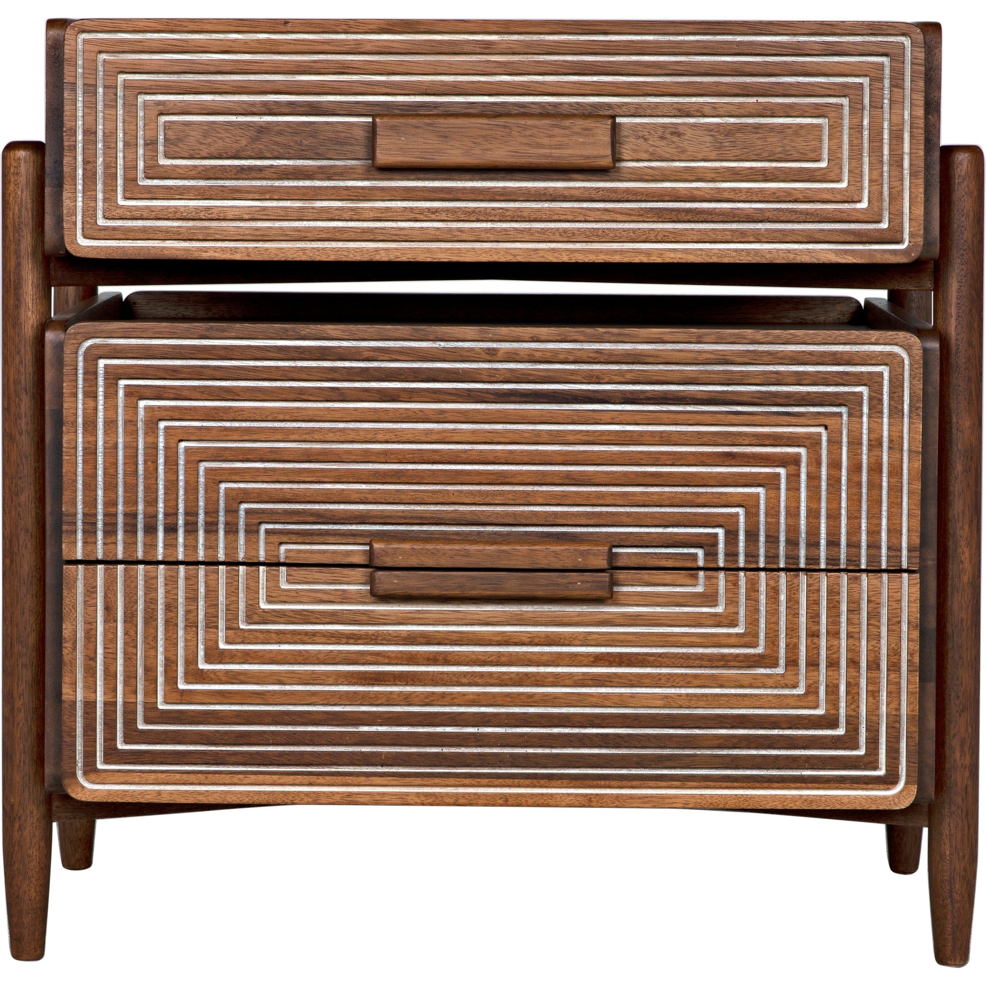 Savino Side Table by Noir in dark walnut. Made from walnut in a modern style.