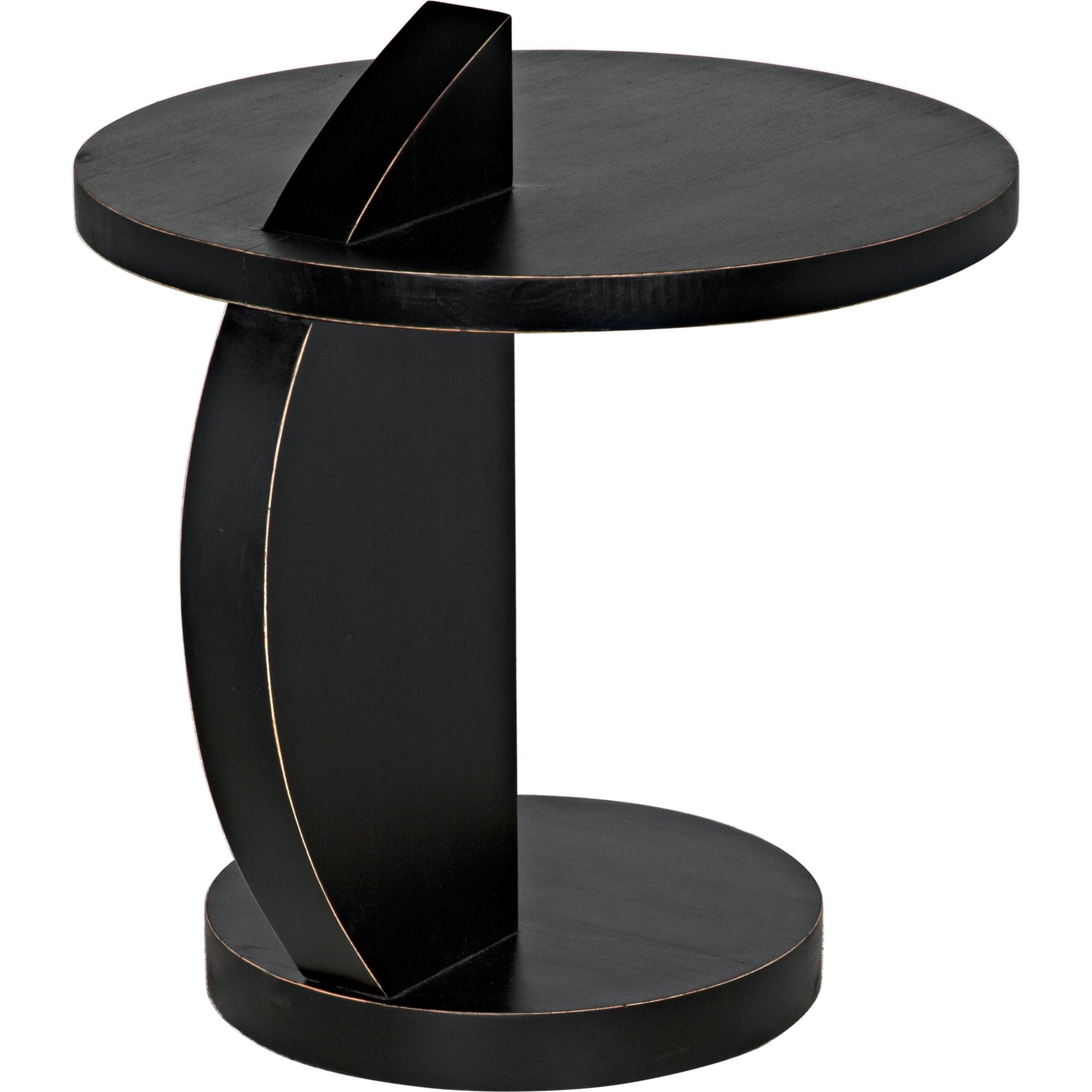Reed Side Table by Noir in hand rubbed black. Made from mahogany in a modern style.