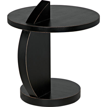 Reed Side Table by Noir in hand rubbed black. Made from mahogany in a modern style.