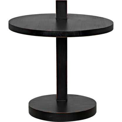Reed Side Table by Noir in hand rubbed black. Made from mahogany in a modern style.
