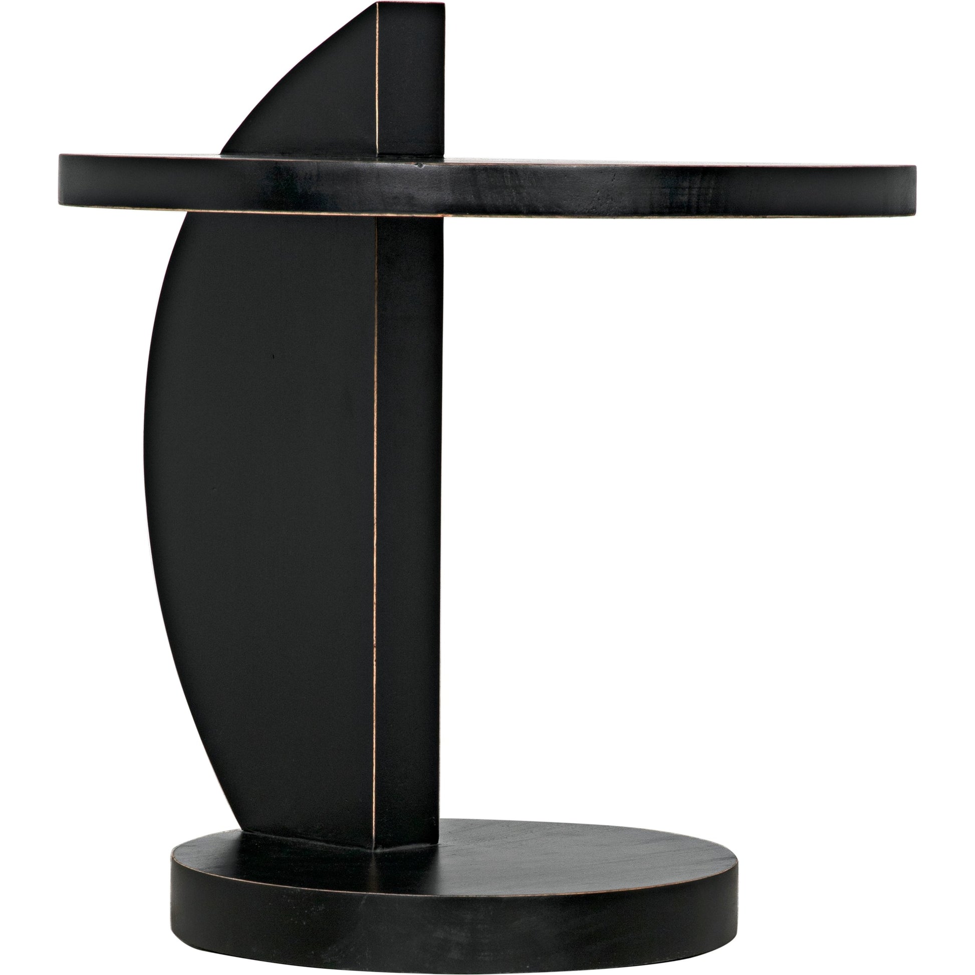 Reed Side Table by Noir in hand rubbed black. Made from mahogany in a modern style.