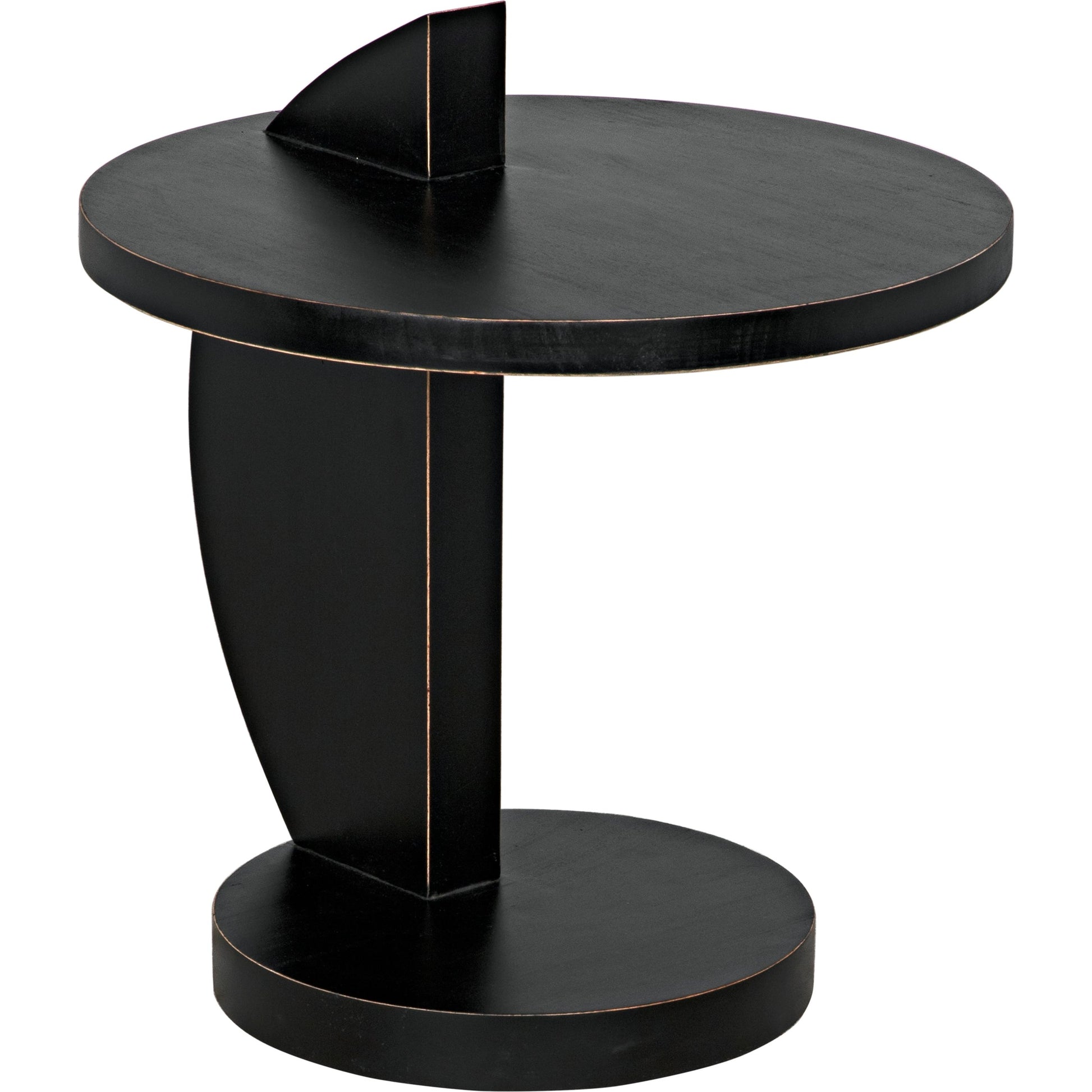 Reed Side Table by Noir in hand rubbed black. Made from mahogany in a modern style.