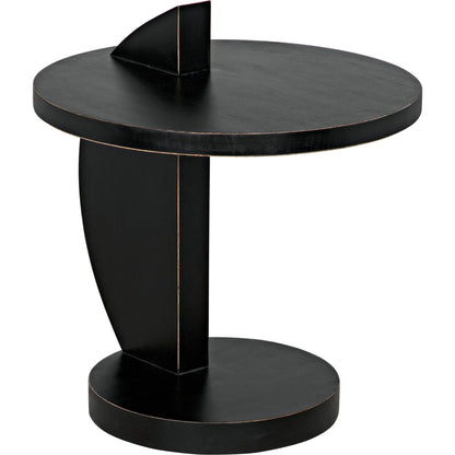 Reed Side Table by Noir in hand rubbed black. Made from mahogany in a modern style.