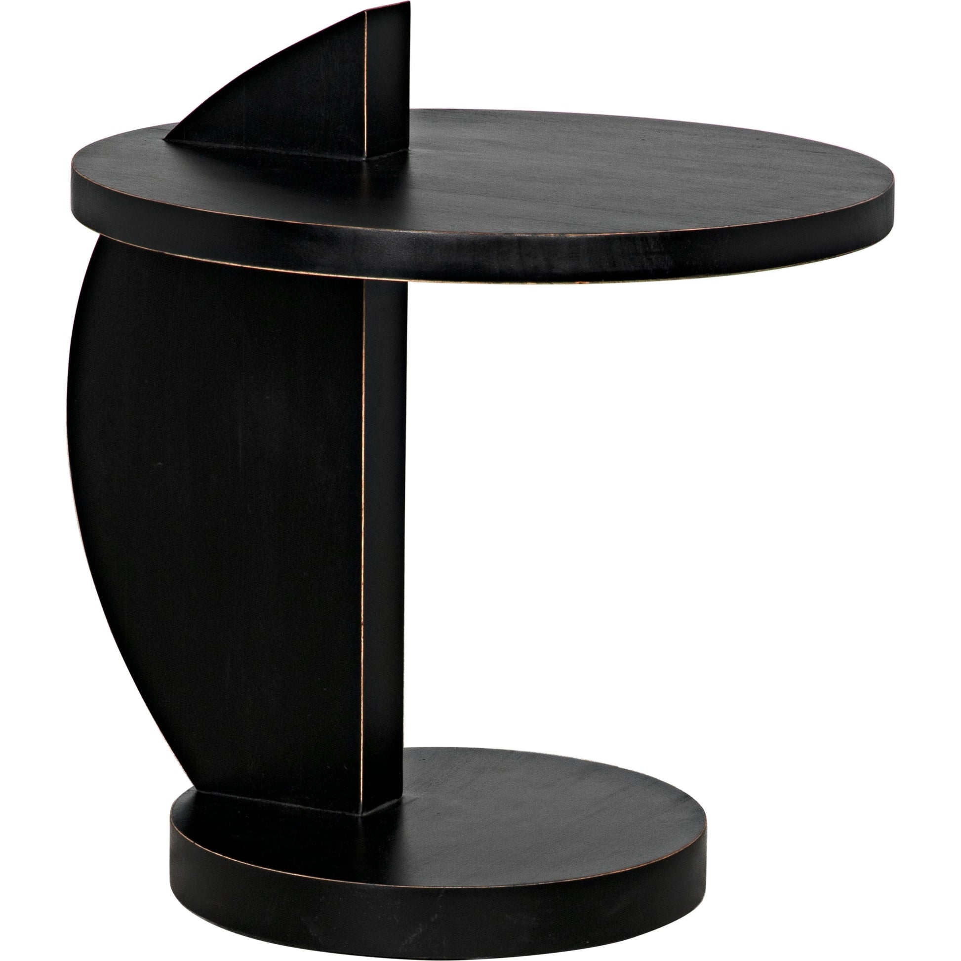 Reed Side Table by Noir in hand rubbed black. Made from mahogany in a modern style.