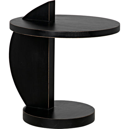 Reed Side Table by Noir in hand rubbed black. Made from mahogany in a modern style.