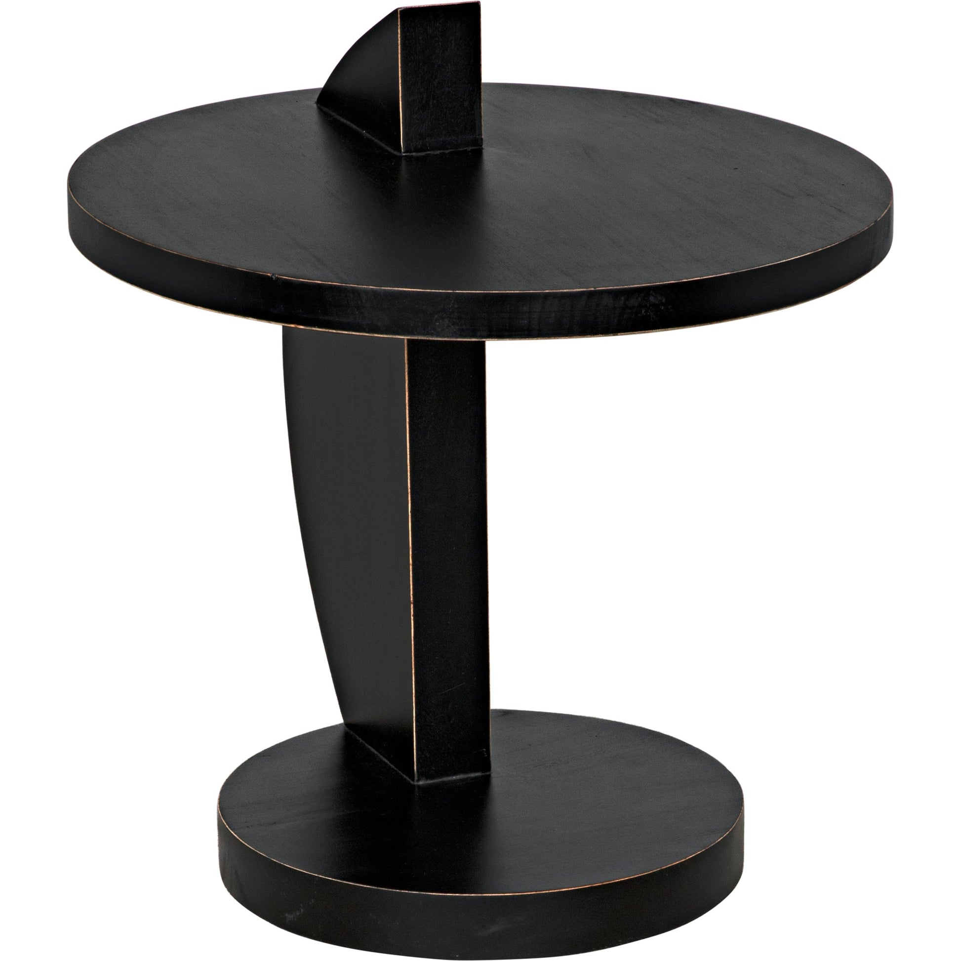 Reed Side Table by Noir in hand rubbed black. Made from mahogany in a modern style.