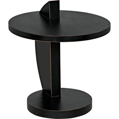 Reed Side Table by Noir in hand rubbed black. Made from mahogany in a modern style.