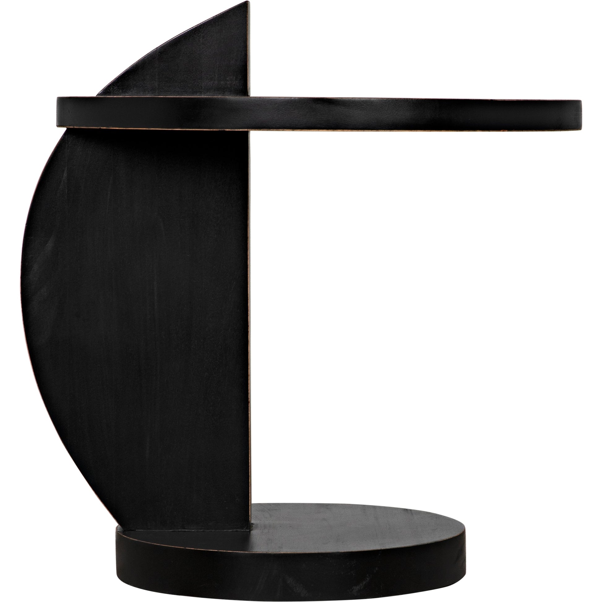 Reed Side Table by Noir in hand rubbed black. Made from mahogany in a modern style.