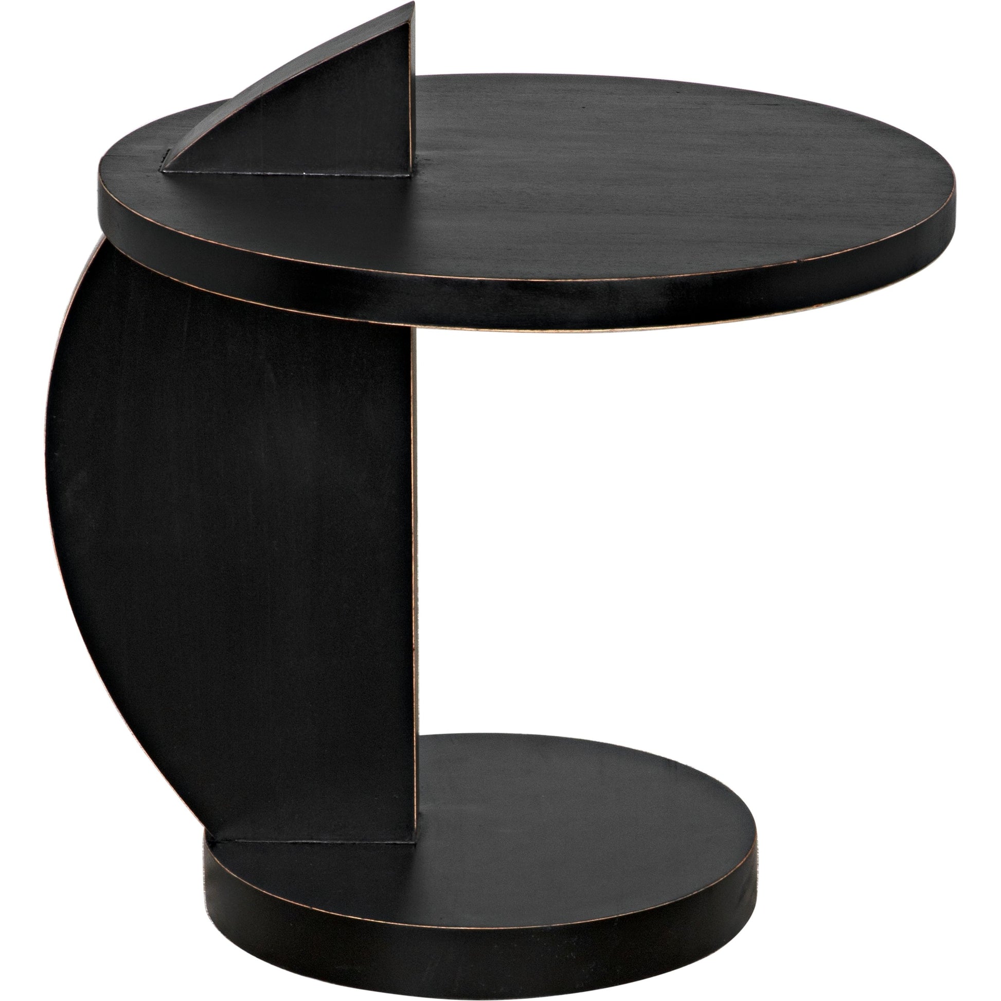 Reed Side Table by Noir in hand rubbed black. Made from mahogany in a modern style.