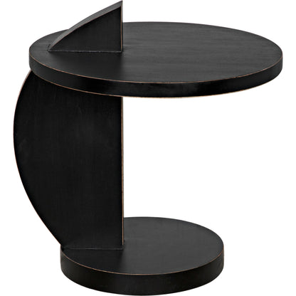 Reed Side Table by Noir in hand rubbed black. Made from mahogany in a modern style.