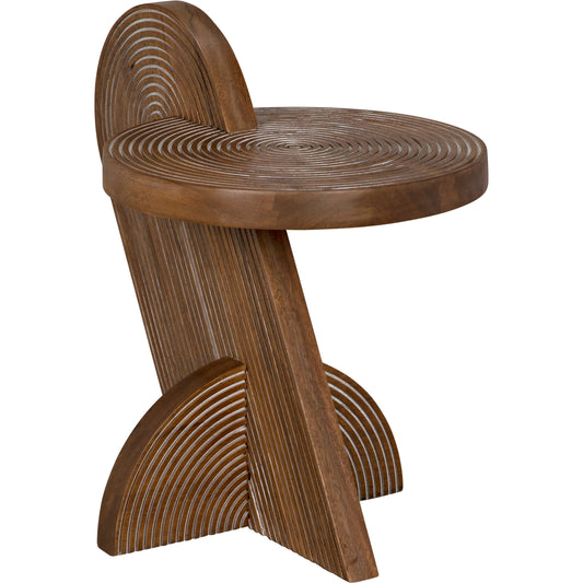 Saturn Side Table by Noir in dark walnut. Made from walnut in a modern style.