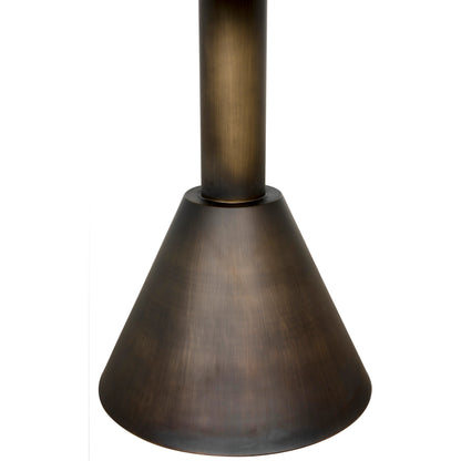 Joseph Side Table by Noir in aged brass. Made from industrial steel and white marble in a modern style.