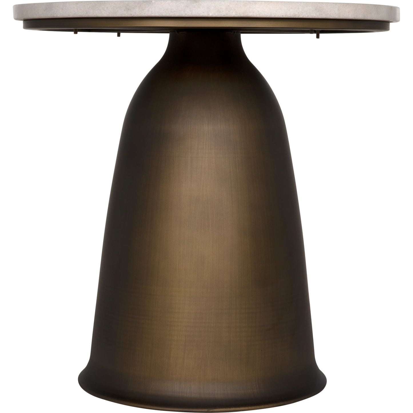 003 SI-1975430 | Additional Silo | Aiden Side Table by Noir in aged brass. Made from industrial steel and white marble in a modern style.