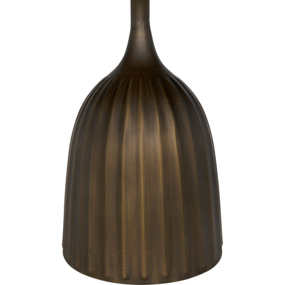 Samuel Side Table by Noir in aged brass. Made from industrial steel and white marble in a modern style.