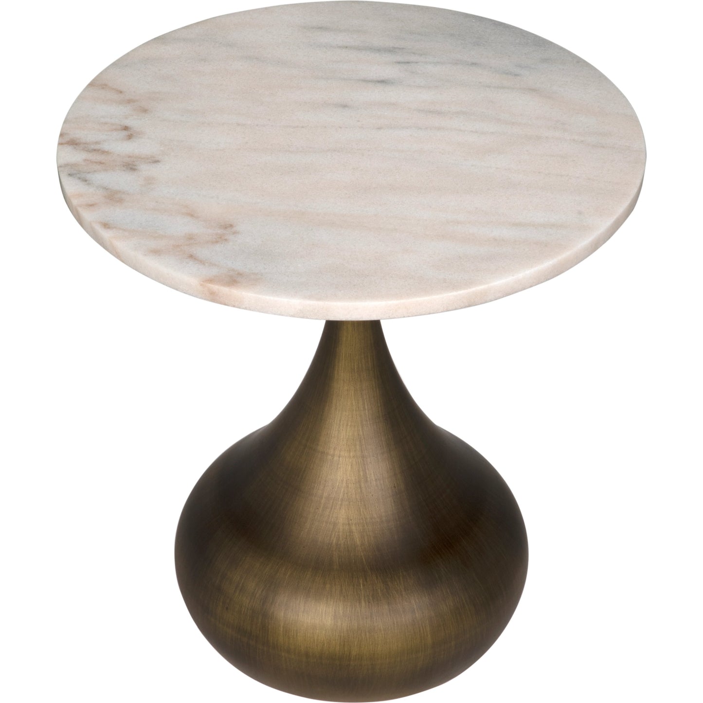004 SI-1975487 | Additional Silo | Mateo Side Table by Noir in aged brass. Made from industrial steel and white marble in a modern style.