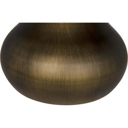 Mateo Side Table by Noir in aged brass. Made from industrial steel and white marble in a modern style.