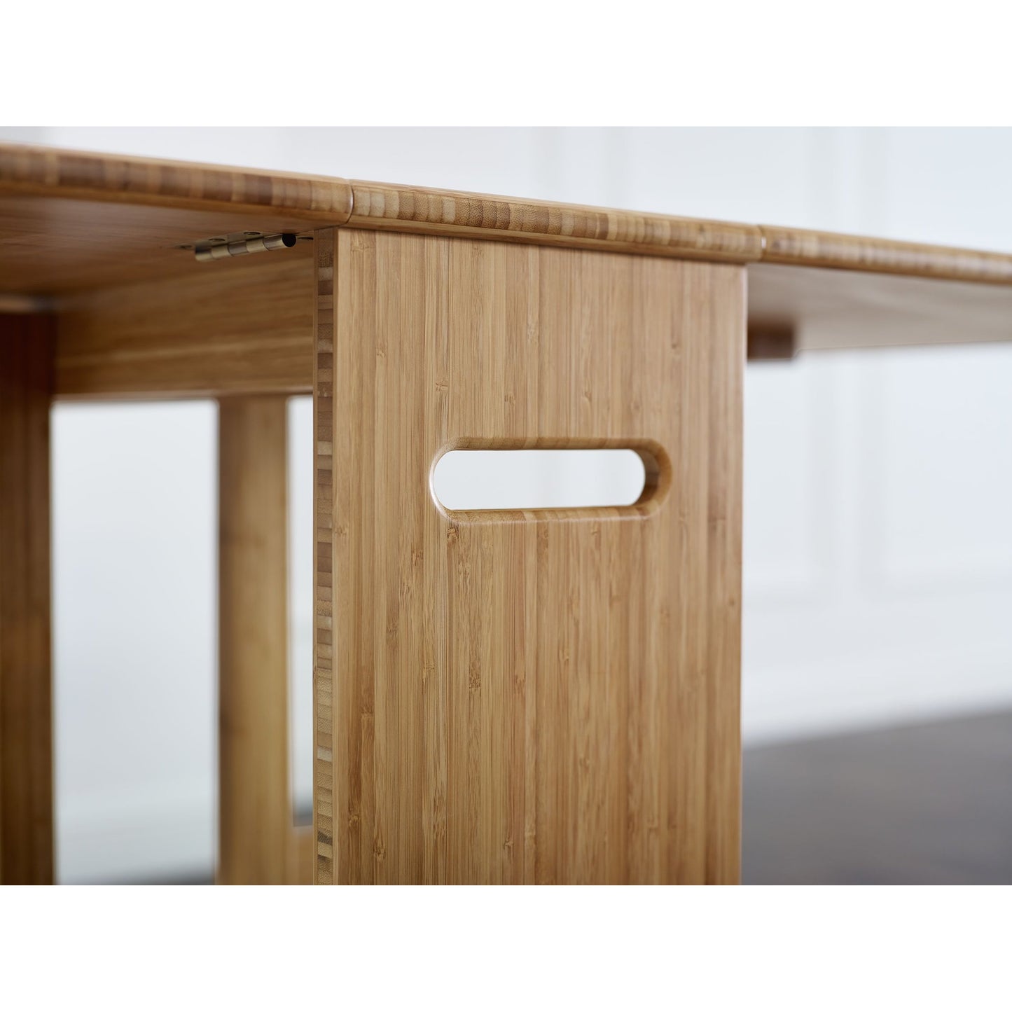 004 S-224135 | Closeup | Linden Gateleg Table by Greenington in caramelized. Made from 100% bamboo in a modern style.