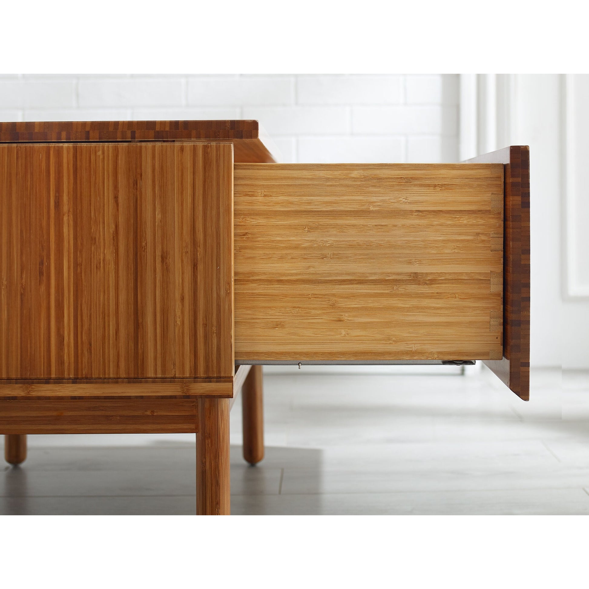 Ventura Nightstand by Greenington in amber. Made from solid moso bamboo in a modern style.