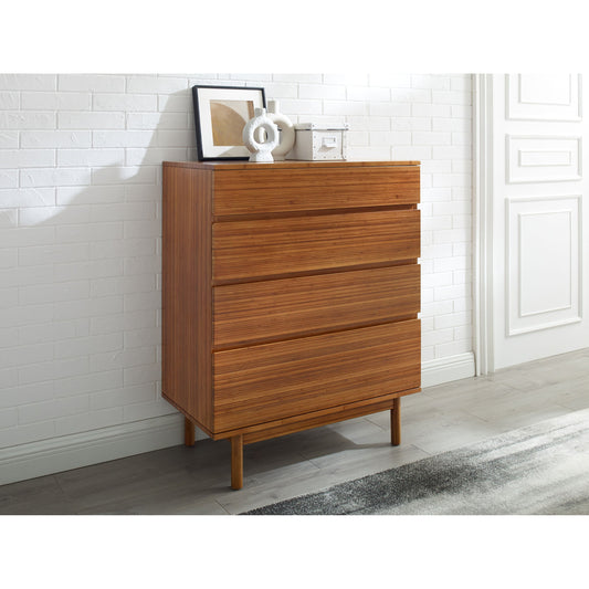 Ventura 4 Drawer High Chest by Greenington in amber. Made from solid moso bamboo in a modern style.