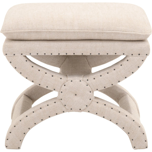Gaston Ottoman by Essentials For Living in performance tartan charcoal. Made from unique in a transitional style.