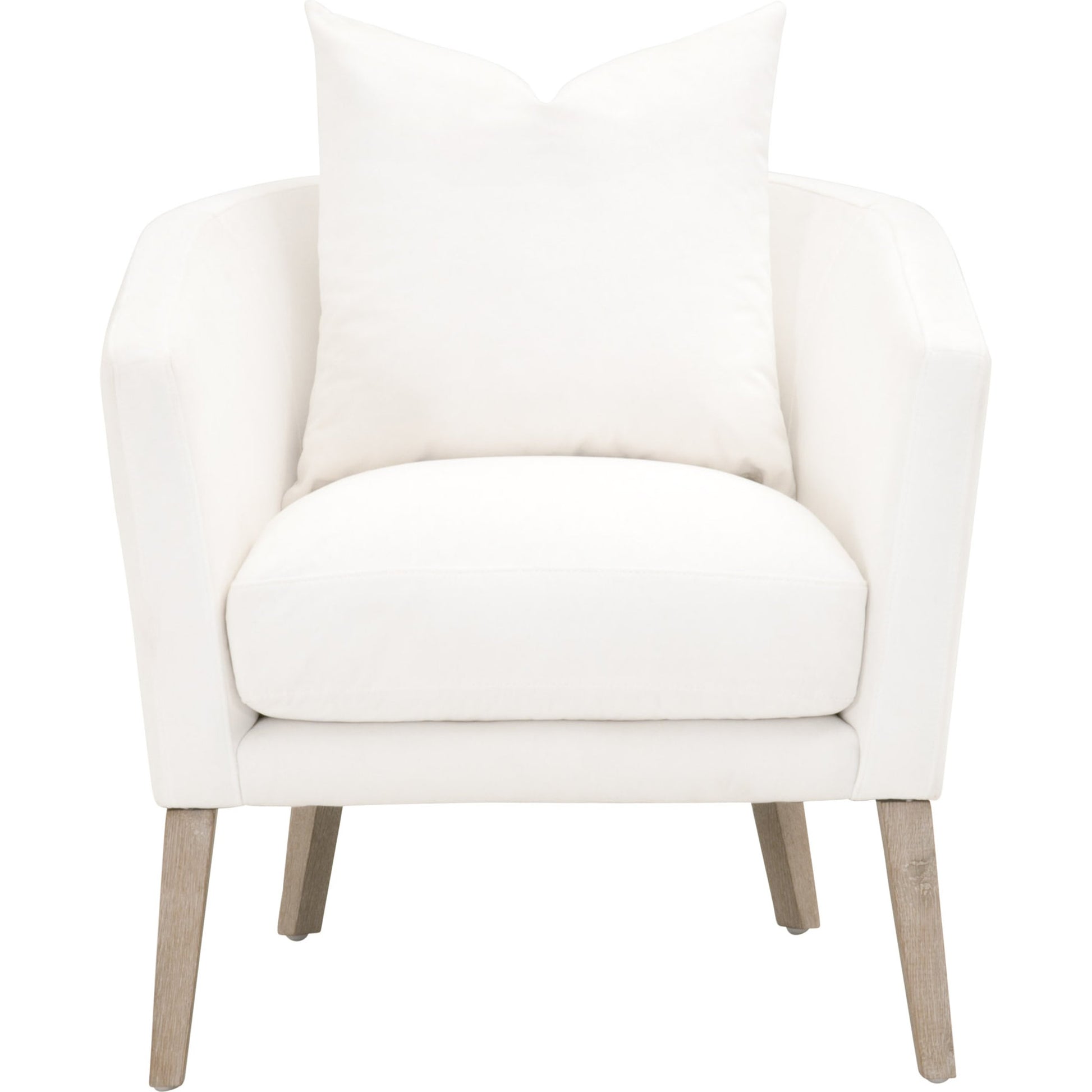 Gordon Club Chair by Essentials For Living in pearl and natural gray, livesmart peyton-pearl. Made from solid oak, 98% polyester, 2% nylon in a transitional style.
