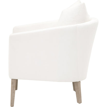 Gordon Club Chair by Essentials For Living in pearl and natural gray, livesmart peyton-pearl. Made from solid oak, 98% polyester, 2% nylon in a transitional style.
