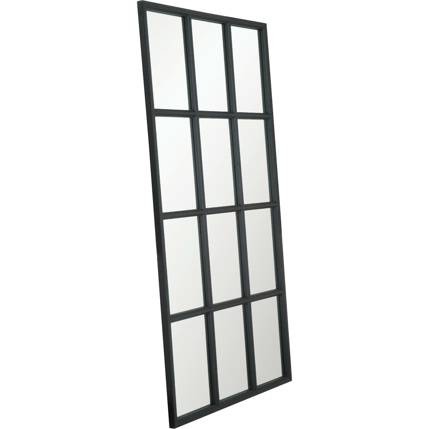 002 SR-789370 | Additional Silo | Grid Mirror by Essentials For Living in matte black. Made from solid oak in a transitional style.