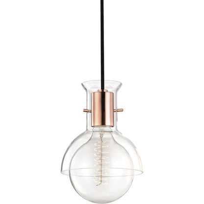 Riley 1 Light Pendant by Mitzi. Made from steel in a modern style.