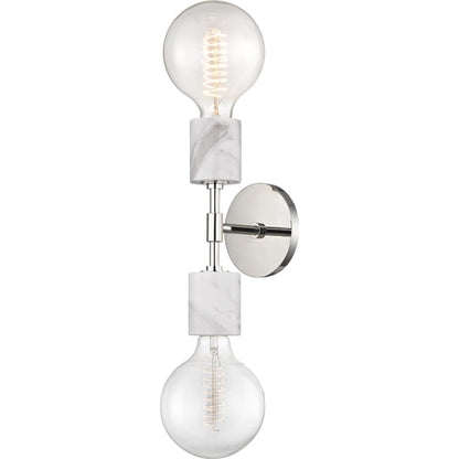 Asime Wall Sconce by Mitzi. Made from steel in a modern style.