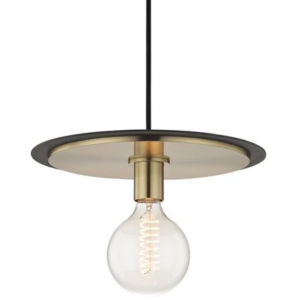 Milo Pendant by Mitzi in polished nickel, white. Made from steel in a modern style.
