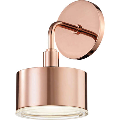 Nora Wall Sconce by Mitzi in aged brass. Made from steel in a modern style.