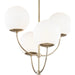 Carrie Chandelier by Mitzi in aged brass. Made from steel in a modern style.