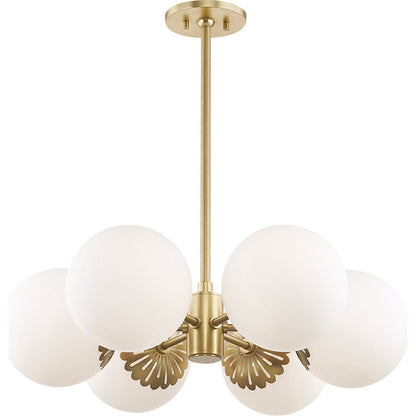 Paige Chandelier by Mitzi. Made from steel in a transitional style.