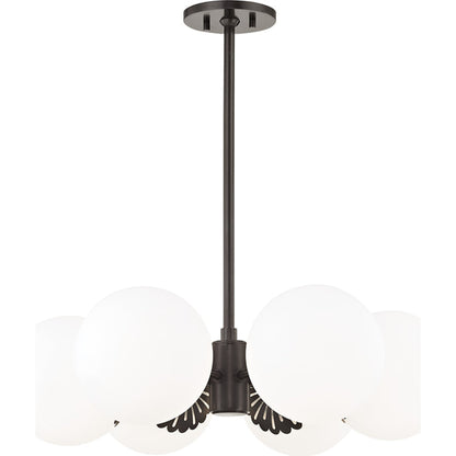 Paige Chandelier by Mitzi. Made from steel in a transitional style.