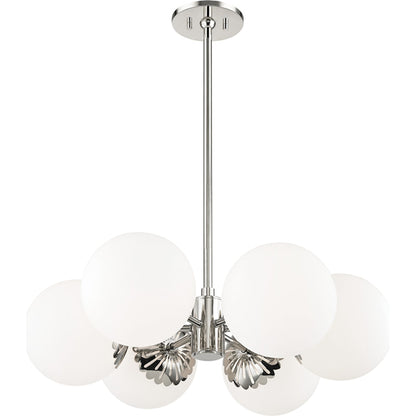 Paige Chandelier by Mitzi. Made from steel in a transitional style.
