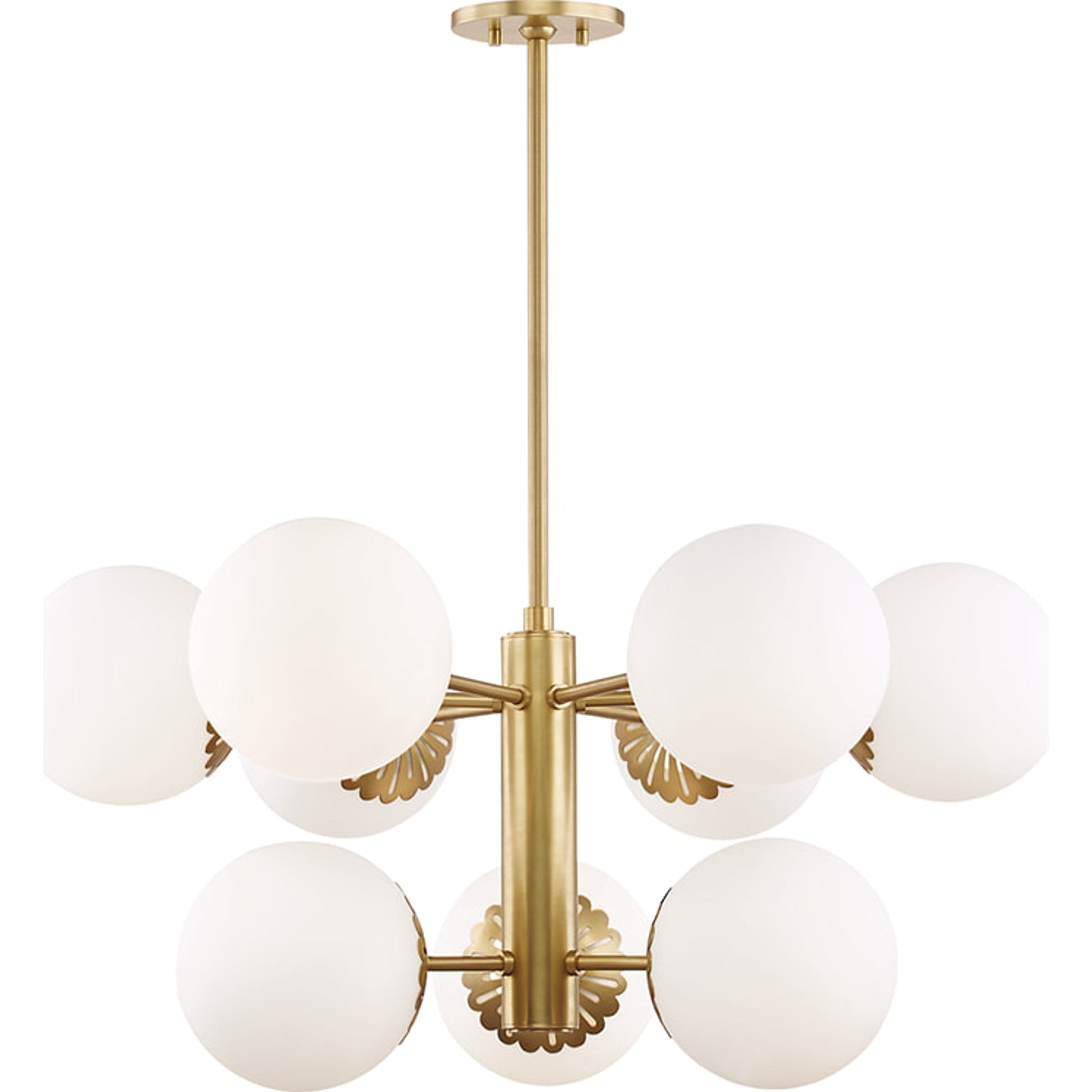 Paige Chandelier by Mitzi. Made from steel in a transitional style.