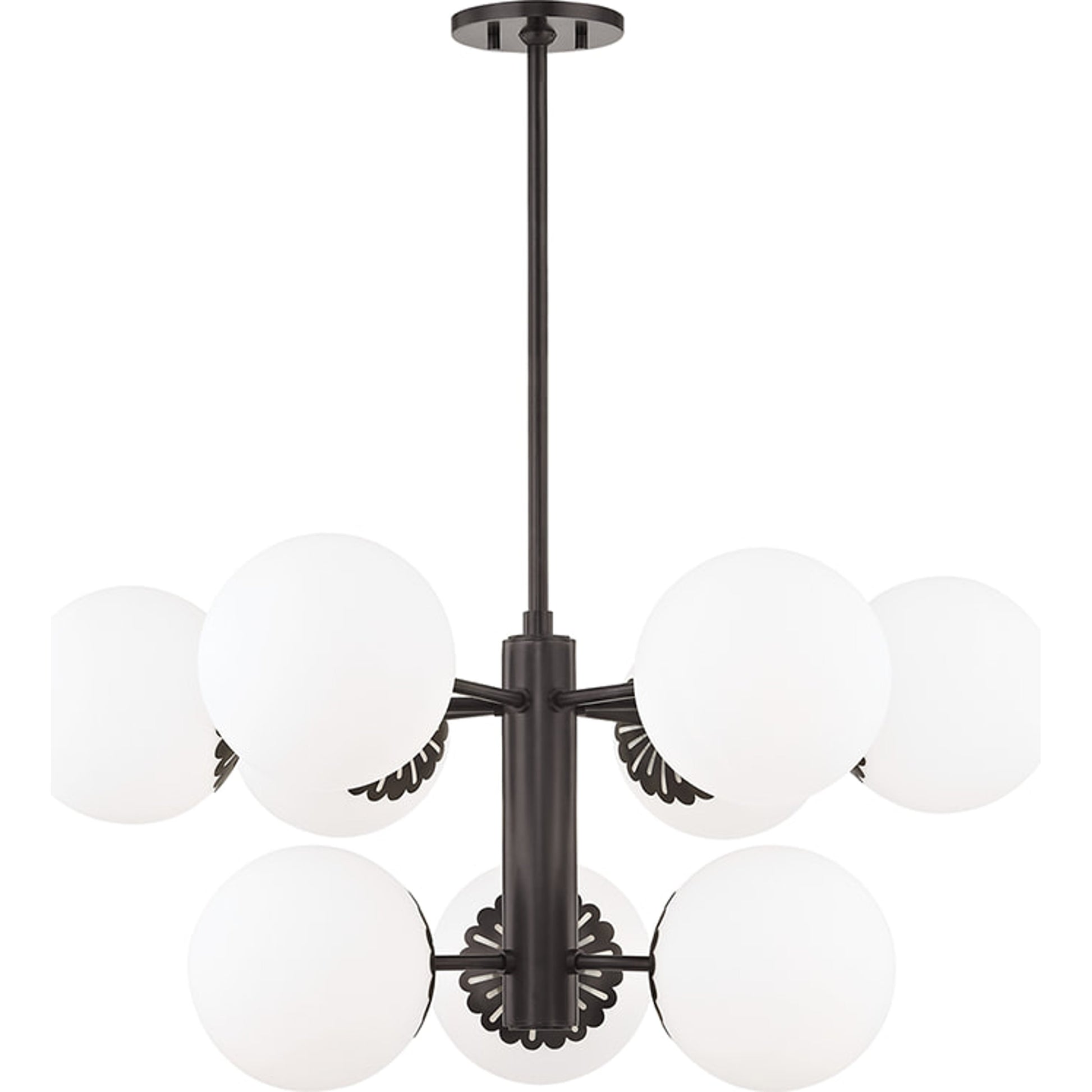 Paige Chandelier by Mitzi. Made from steel in a transitional style.