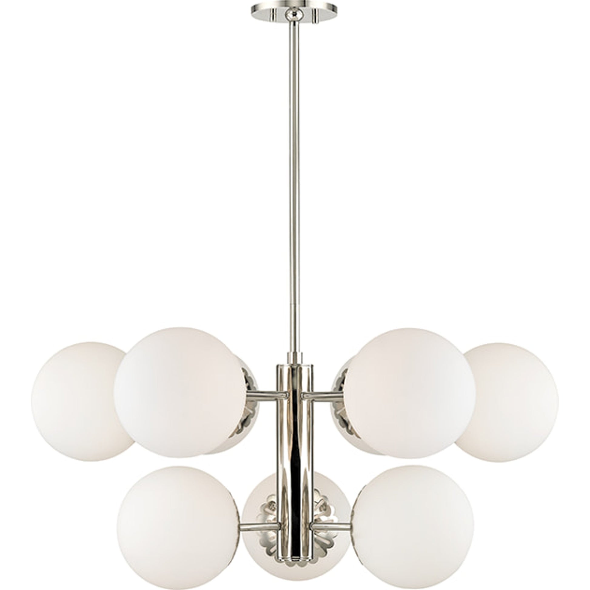 Paige Chandelier by Mitzi. Made from steel in a transitional style.