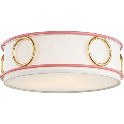 Jade Flush Mount by Mitzi in gold leaf. Made from steel in a transitional style.