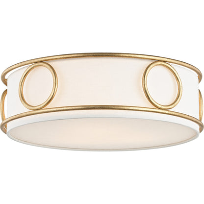 Jade Flush Mount by Mitzi in gold leaf. Made from steel in a transitional style.