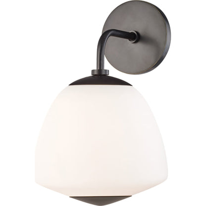 Jane Wall Sconce by Mitzi in aged brass. Made from steel in a modern style.