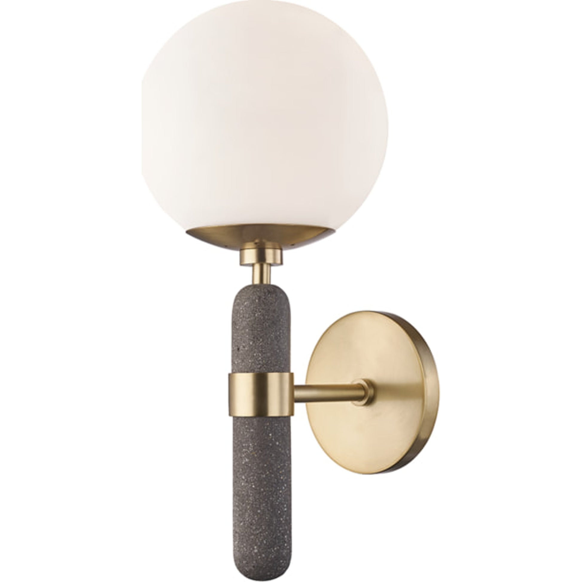 Brielle Wall Sconce by Mitzi in aged brass. Made from steel in a modern style.